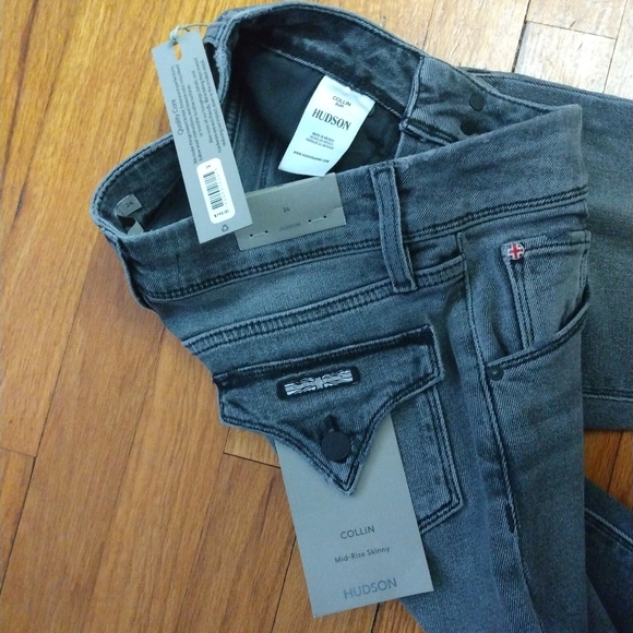 NWT Ladies Grey Gray Mid-Rise Skinny Collin Hudson Jeans Pants 24 (US 0) - Picture 6 of 16